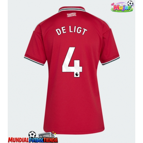 Camiseta Manchester United Matthijs de Ligt #4 Primera Equipación Replica 2026-27 para mujer mangas cortas